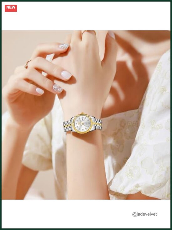 Luxury Stainless Steel Women\'s Quartz Watch with Date, Water Resistant main image 4